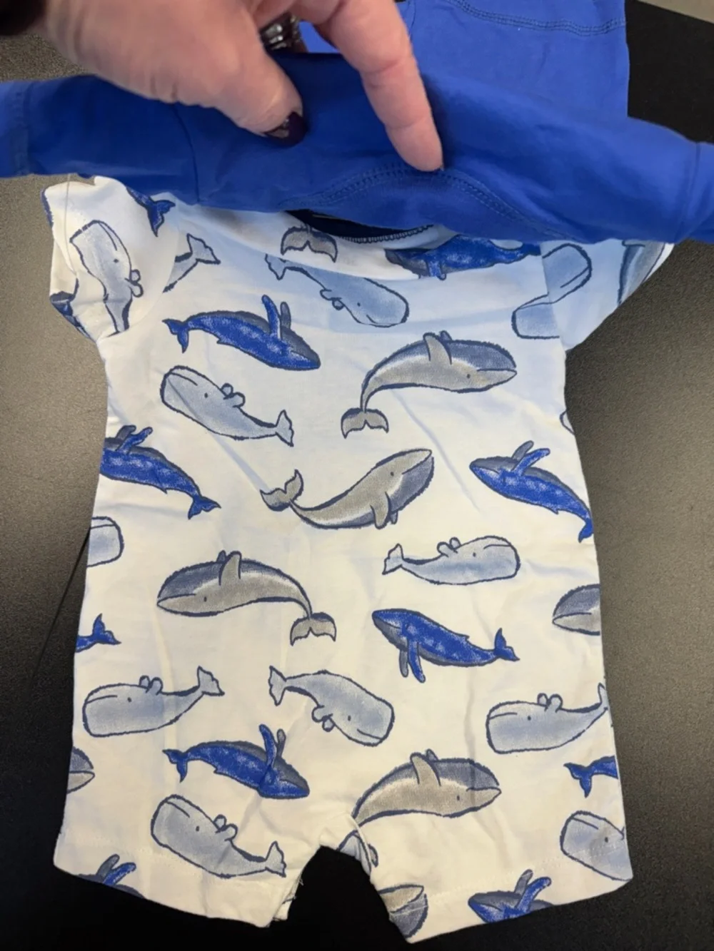 Carter's Blue‎ Whale Short-Sleeve One-Piece Bodysuit